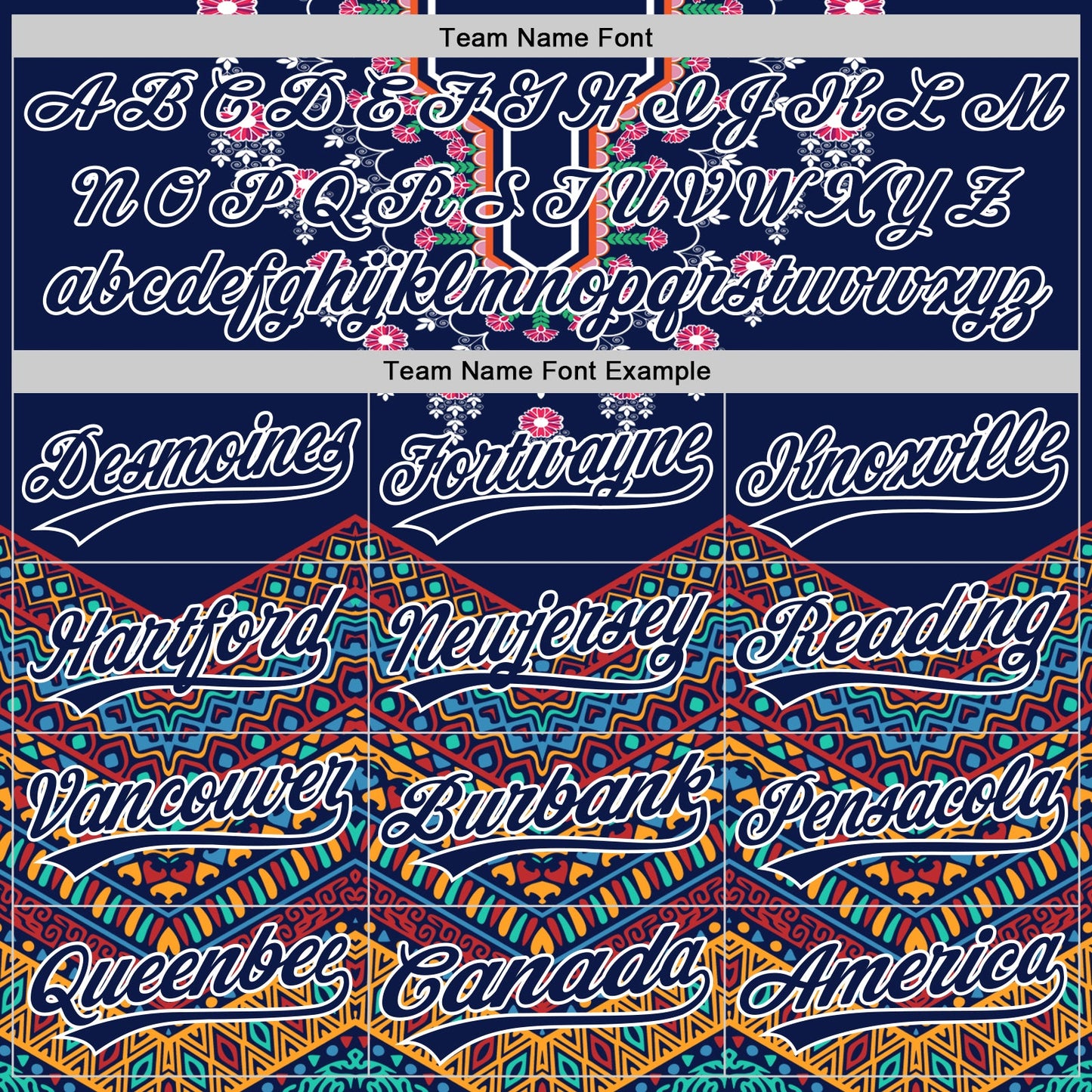 Custom Navy White 3D Pattern Design Vintage Floral African Ethnic Style Authentic Baseball Jersey - Sky-Custom
