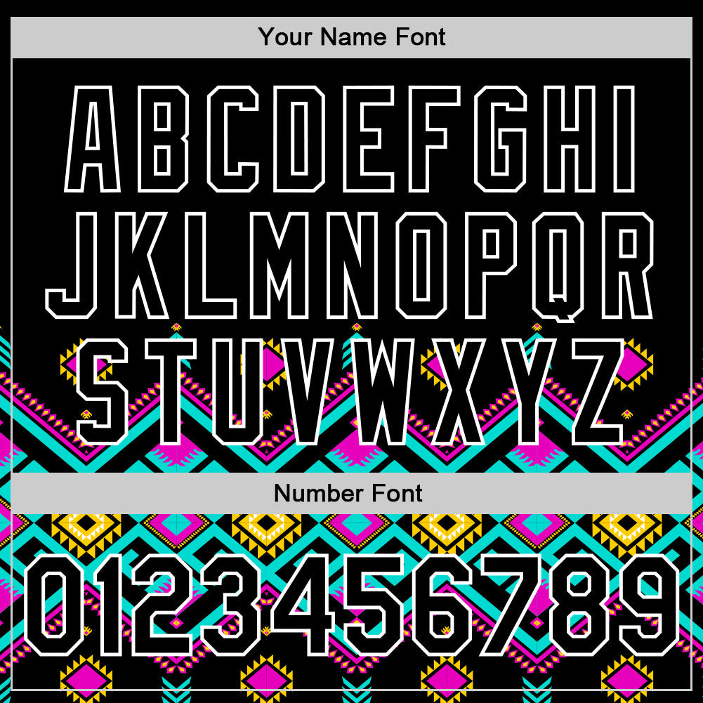 Custom Black White 3D Pattern Design Traditional African Ethnic Style Authentic Baseball Jersey - Sky-Custom