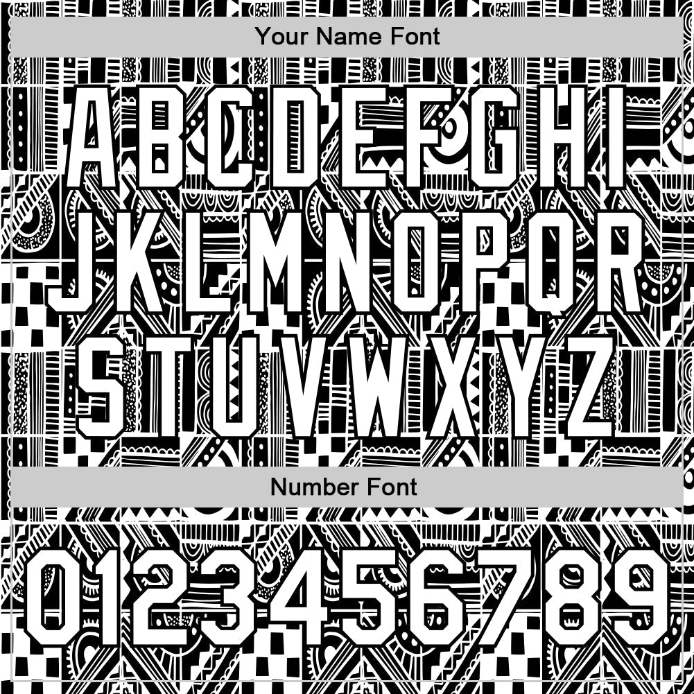 Custom Black White 3D Pattern Design Geometric Monochrome Mosaic Style Authentic Baseball Jersey - Sky-Custom