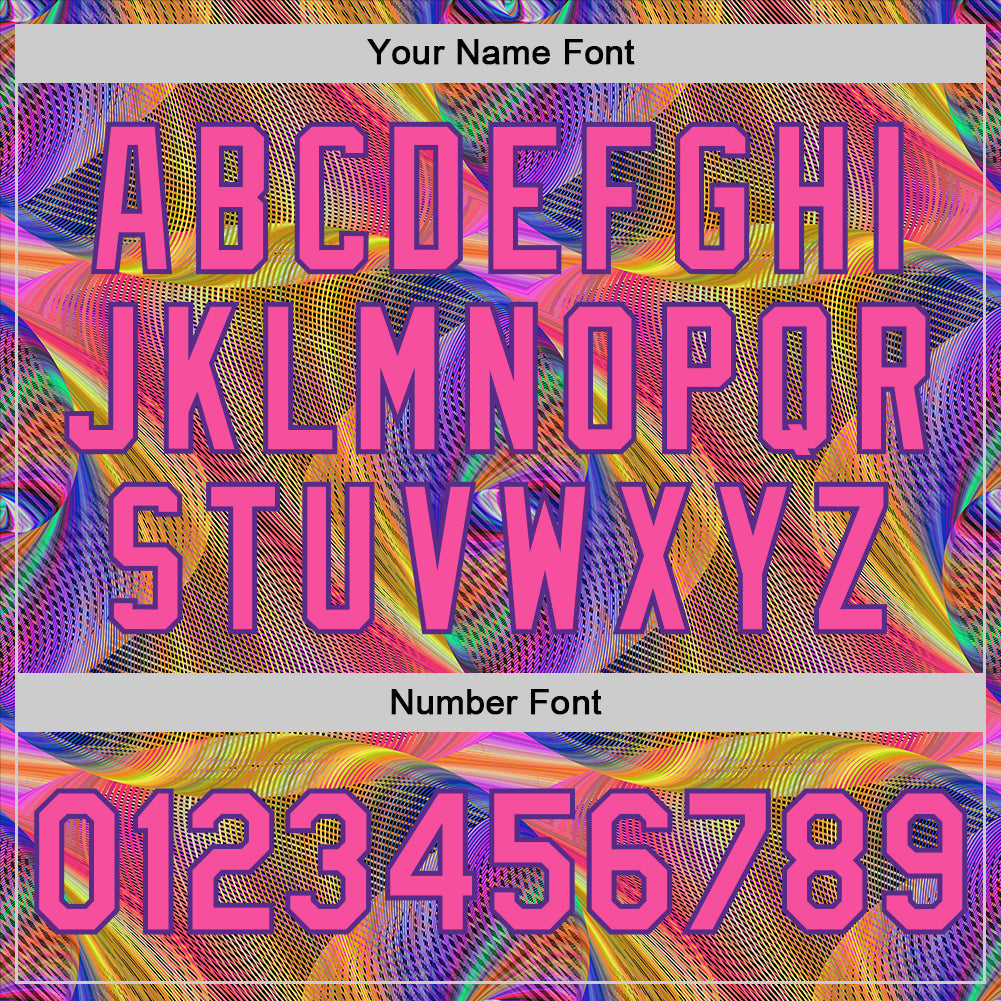 Custom Purple Pink 3D Pattern Design Abstract Fractal Style Authentic Baseball Jersey - Sky-Custom