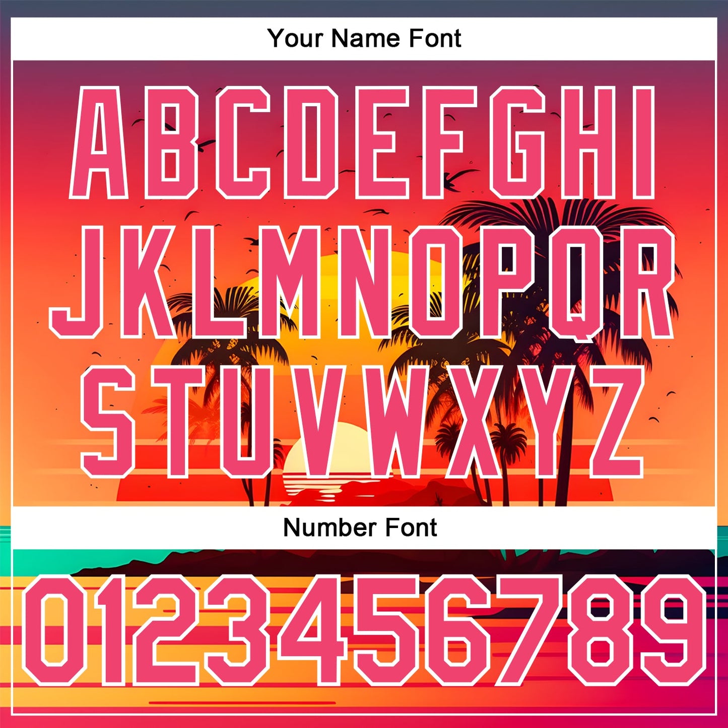 Custom Neon Pink White 3D Pattern Design Hawaii Palm Trees And Beach Sunrise Authentic Baseball Jersey - Sky-Custom