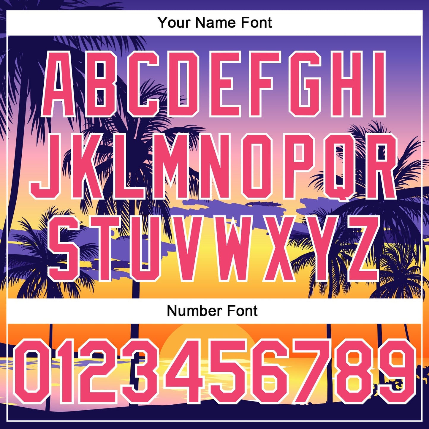 Custom Purple Neon Pink-White 3D Pattern Design Hawaii Palm Trees And Beach Sunrise Authentic Baseball Jersey - Sky-Custom