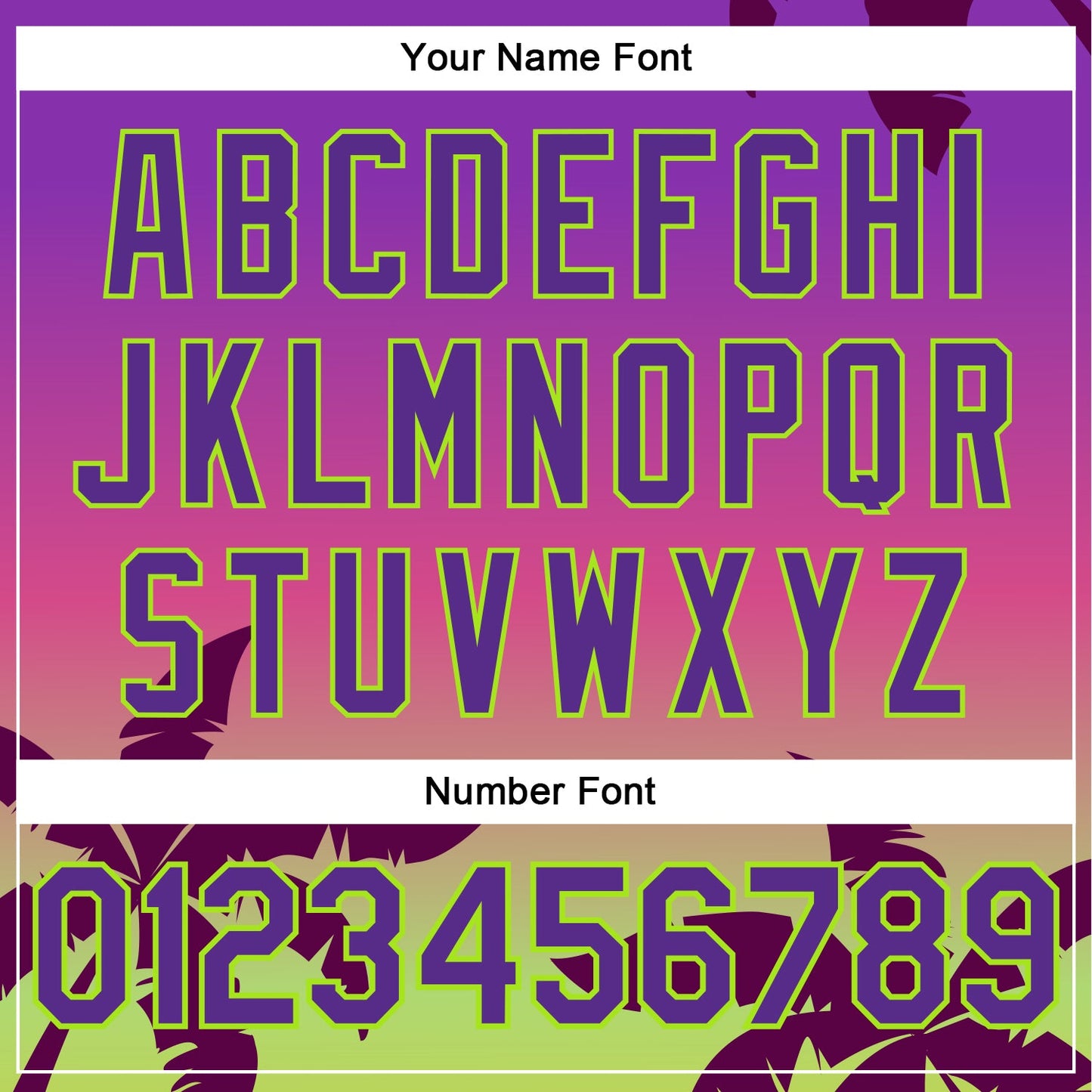 Custom Purple Neon Green 3D Pattern Design Hawaii Palm Trees Authentic Baseball Jersey - Sky-Custom