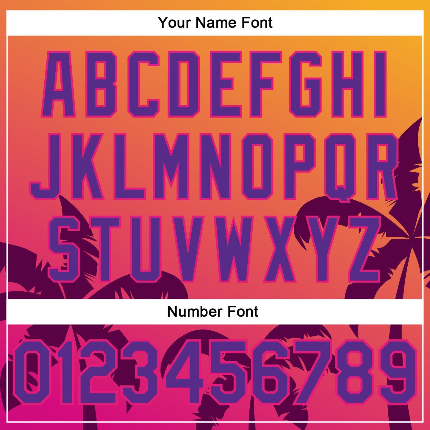 Custom Gold Purple-Hot Pink 3D Pattern Design Hawaii Palm Trees Authentic Baseball Jersey - Sky-Custom