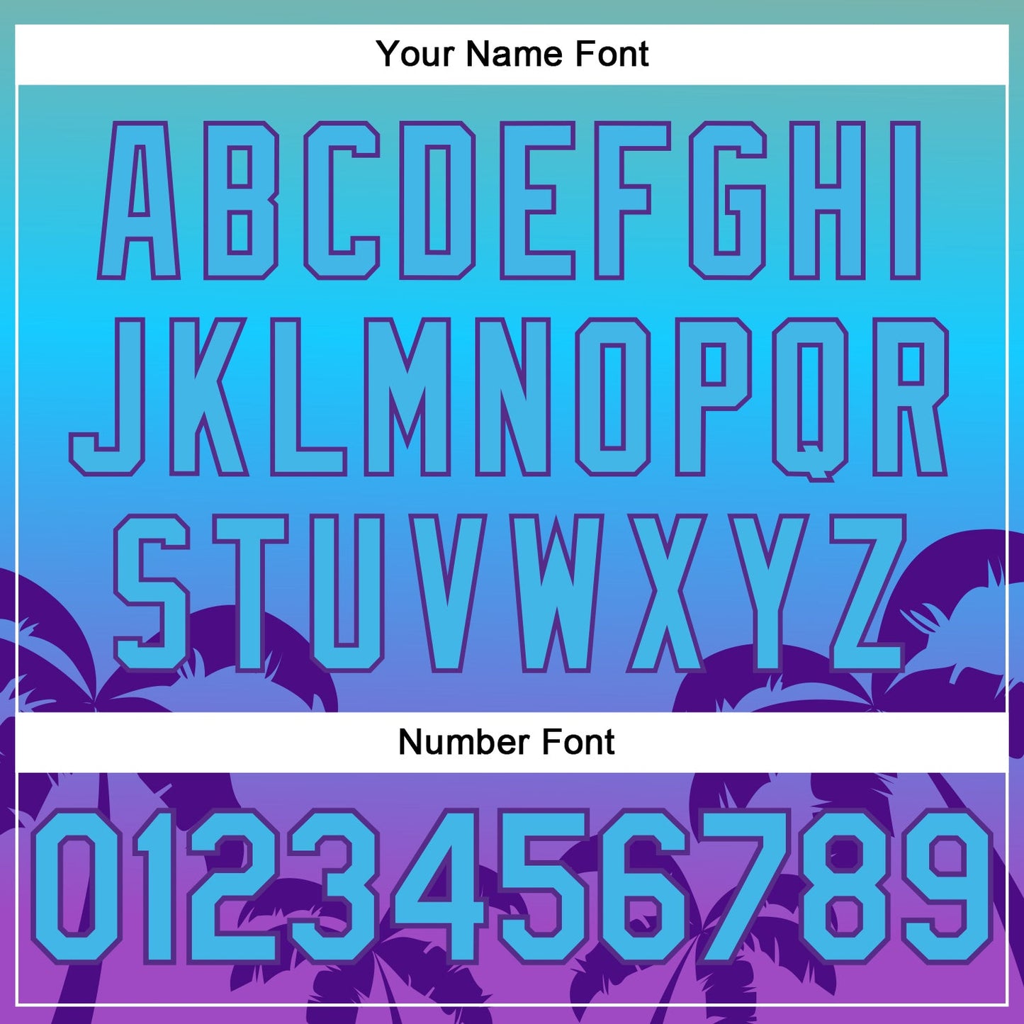 Custom Sky Blue Purple 3D Pattern Design Hawaii Palm Trees Authentic Baseball Jersey - Sky-Custom