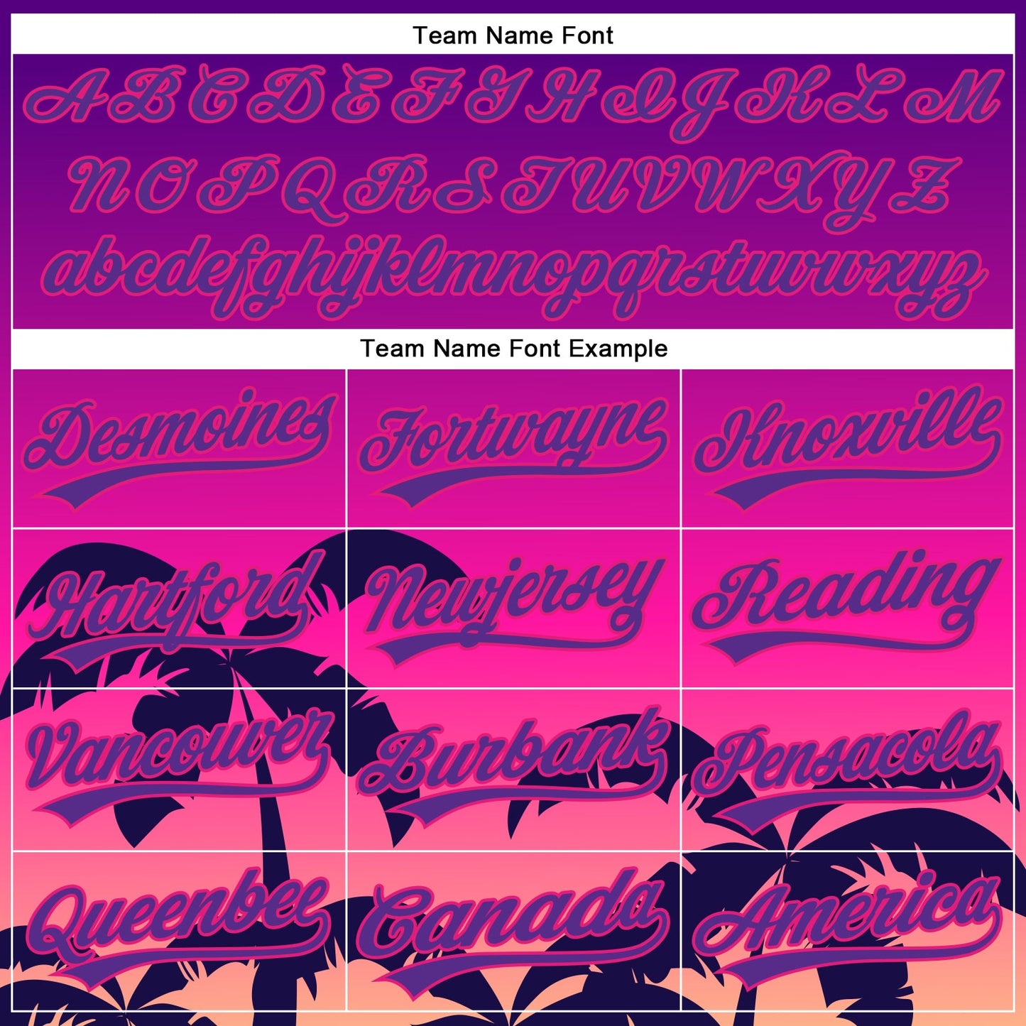 Custom Purple Hot Pink 3D Pattern Design Hawaii Palm Trees Authentic Baseball Jersey - Sky-Custom