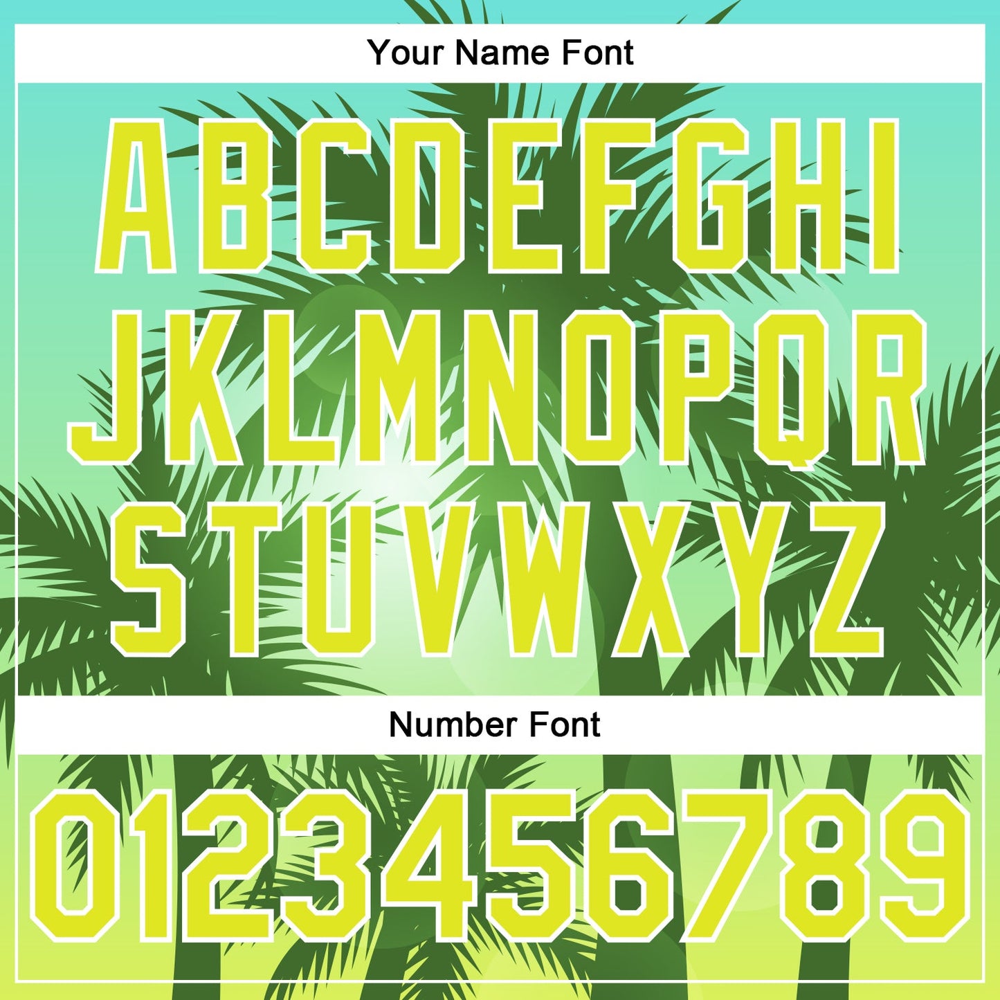 Custom Light Blue Neon Yellow-White 3D Pattern Design Hawaii Palm Trees Authentic Baseball Jersey - Sky-Custom
