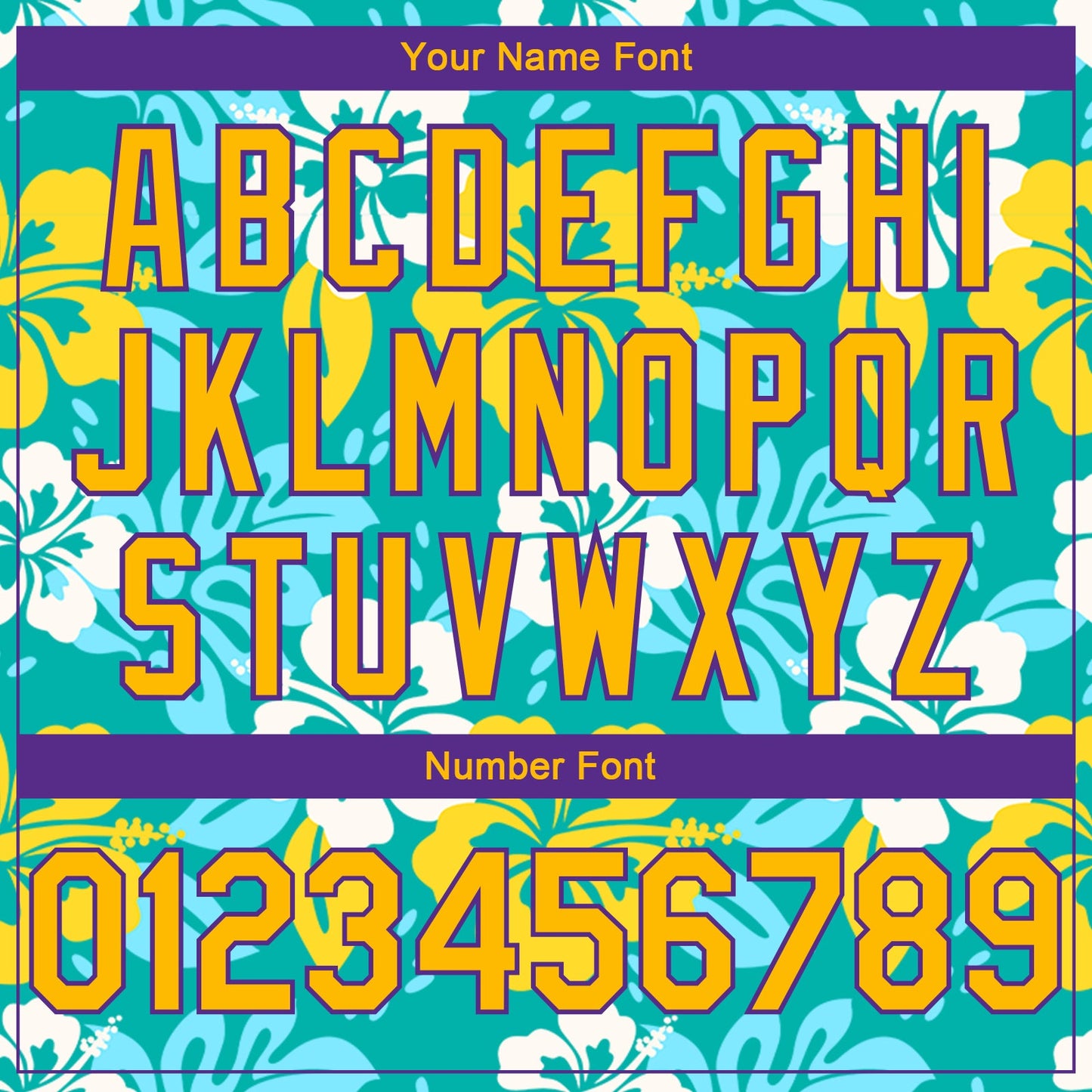 Custom Aqua Gold-Purple 3D Pattern Hawaii Flowers Authentic Basketball Jersey - Sky-Custom