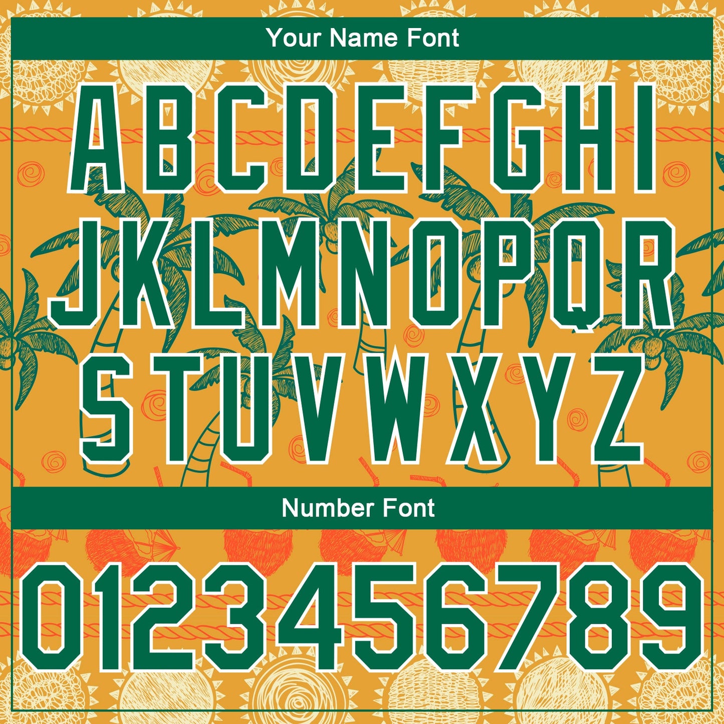 Custom Bay Orange Kelly Green-White 3D Pattern Hawaii Beach Palm Trees Authentic Basketball Jersey - Sky-Custom