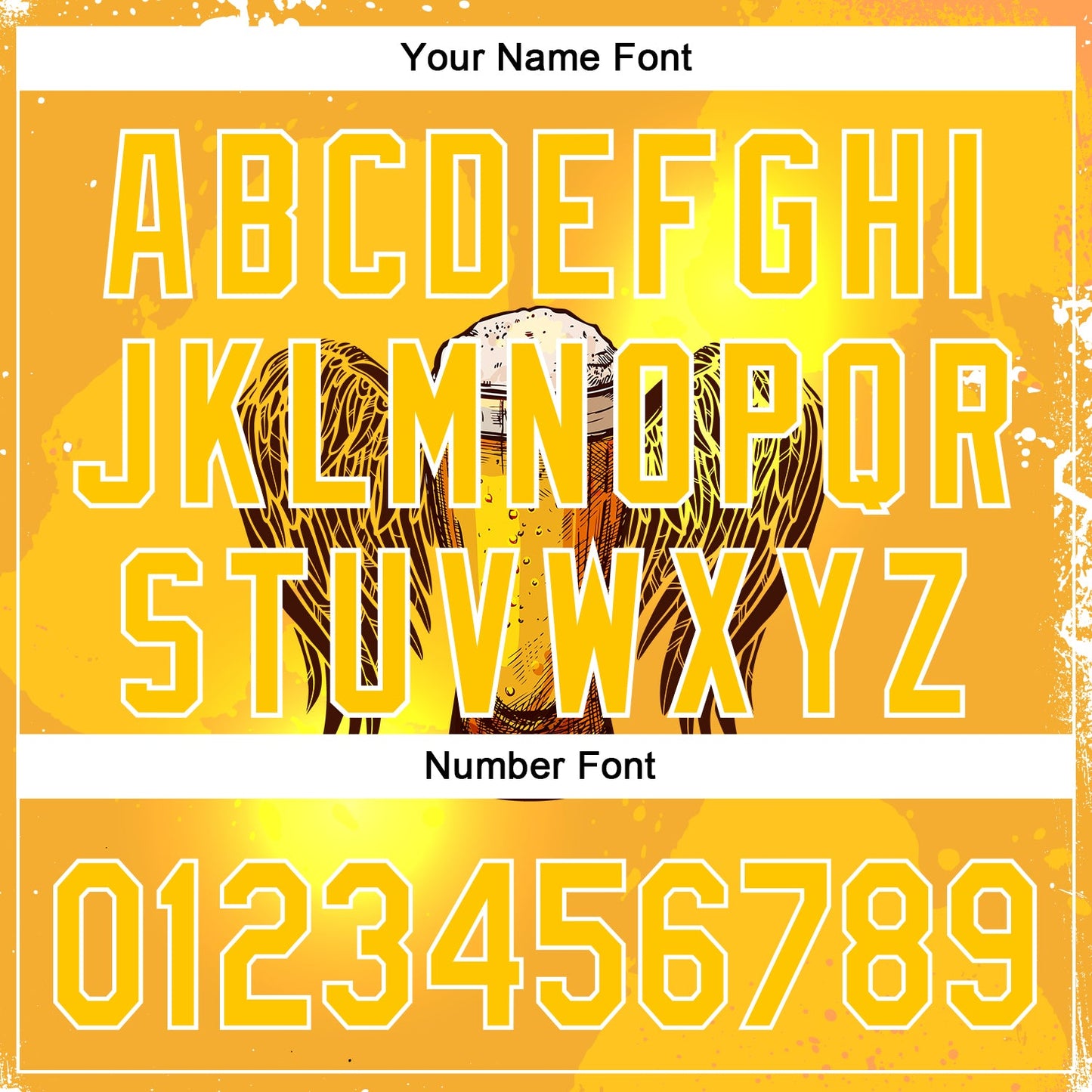 Custom Yellow White 3D Pattern Design Beer Authentic Baseball Jersey - Sky-Custom