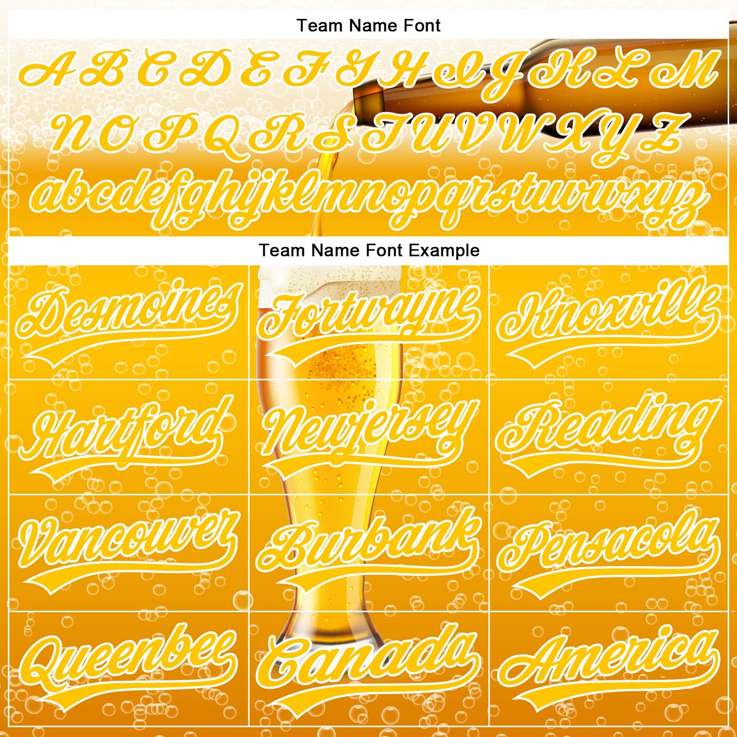 Custom Yellow White 3D Pattern Design Beer Authentic Baseball Jersey - Sky-Custom