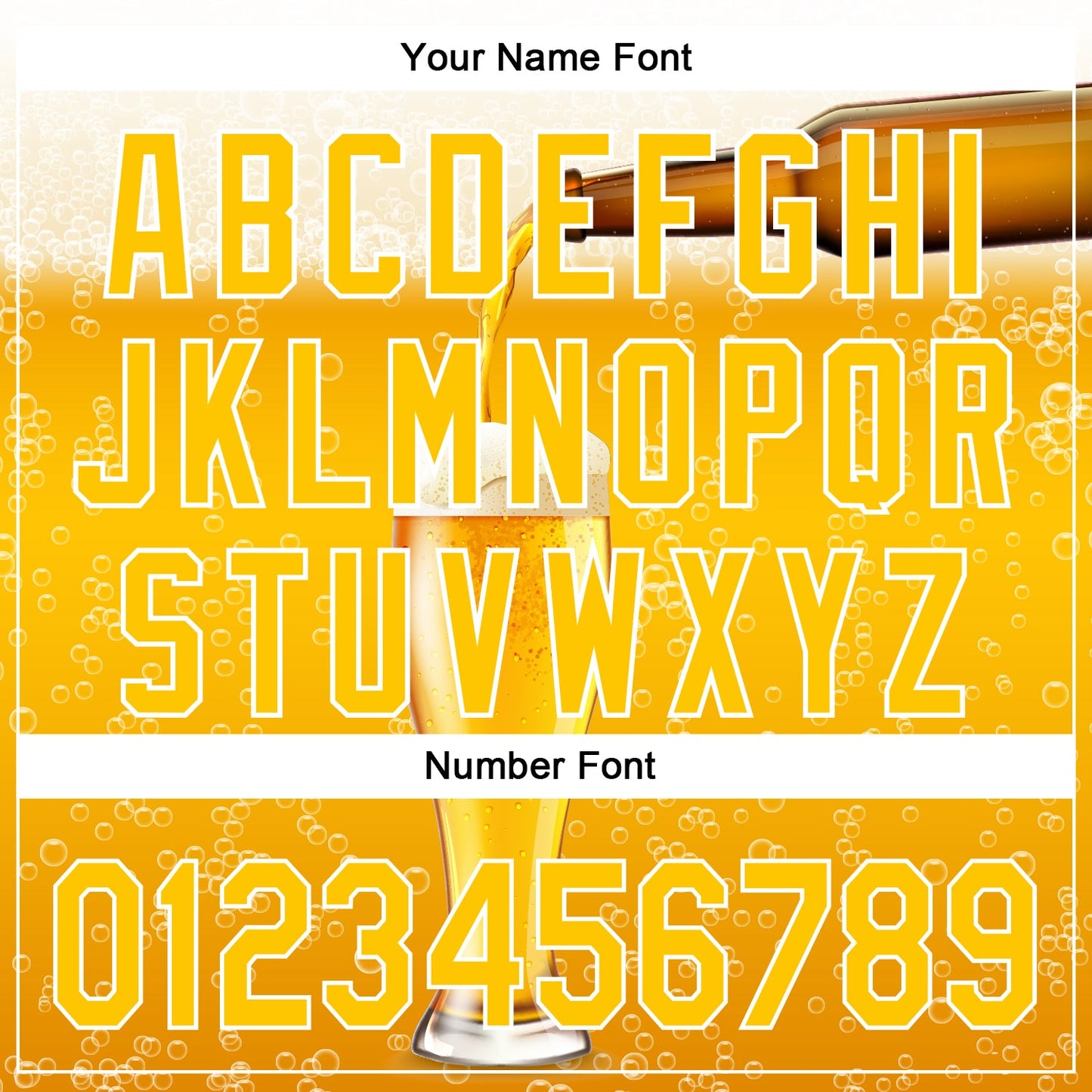 Custom Yellow White 3D Pattern Design Beer Authentic Baseball Jersey - Sky-Custom