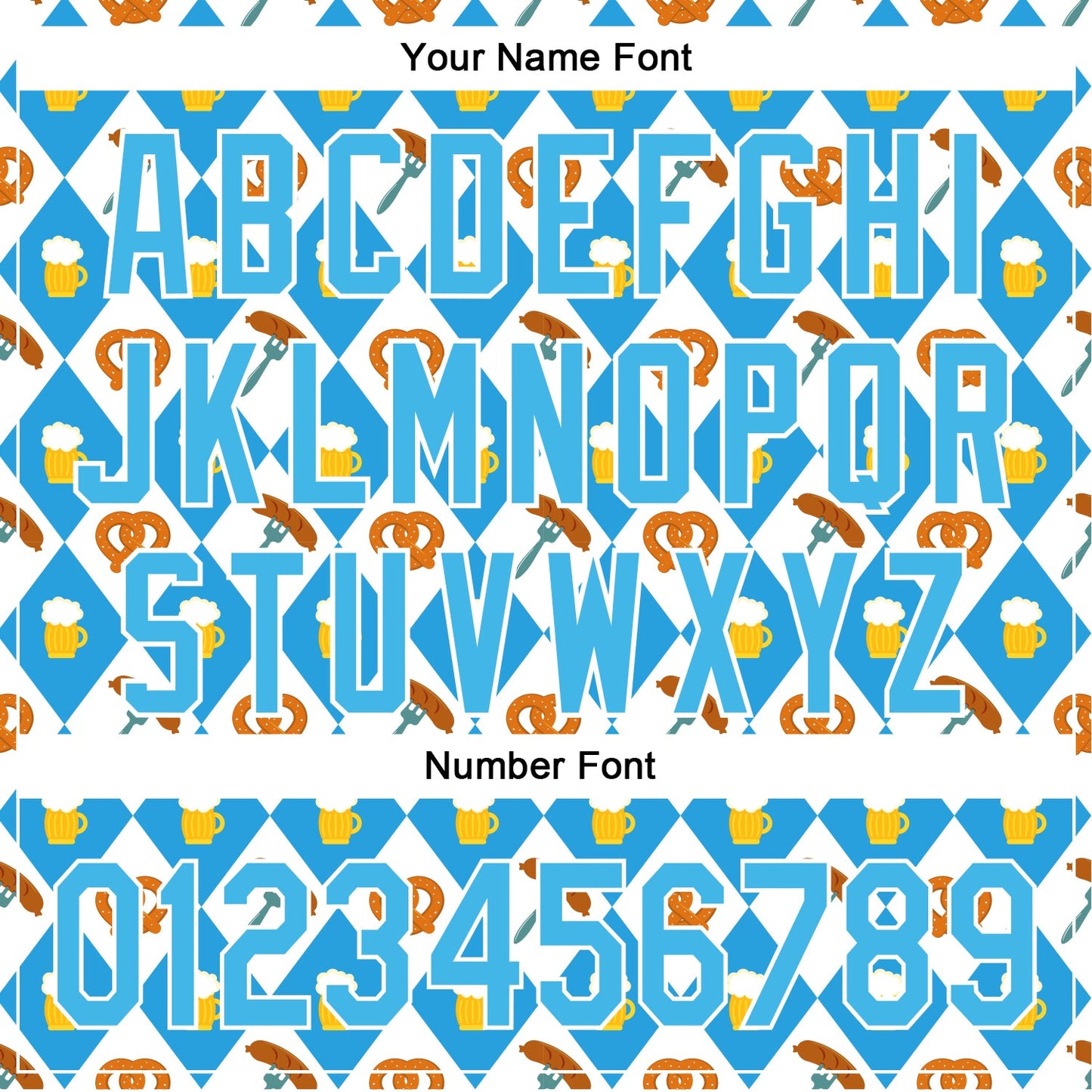 Custom White Sky Blue 3D Pattern Design Beer Festival Authentic Baseball Jersey - Sky-Custom