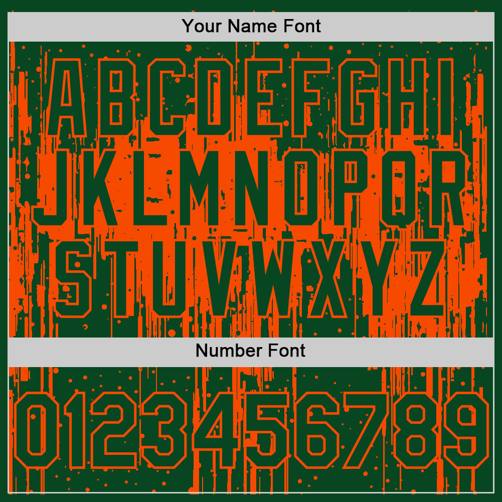 Custom Green Orange 3D Pattern Design Dripping Splatter Art Authentic Baseball Jersey - Sky-Custom