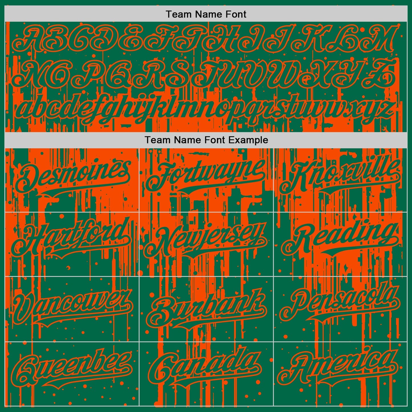 Custom Kelly Green Orange 3D Pattern Design Dripping Splatter Art Authentic Baseball Jersey - Sky-Custom