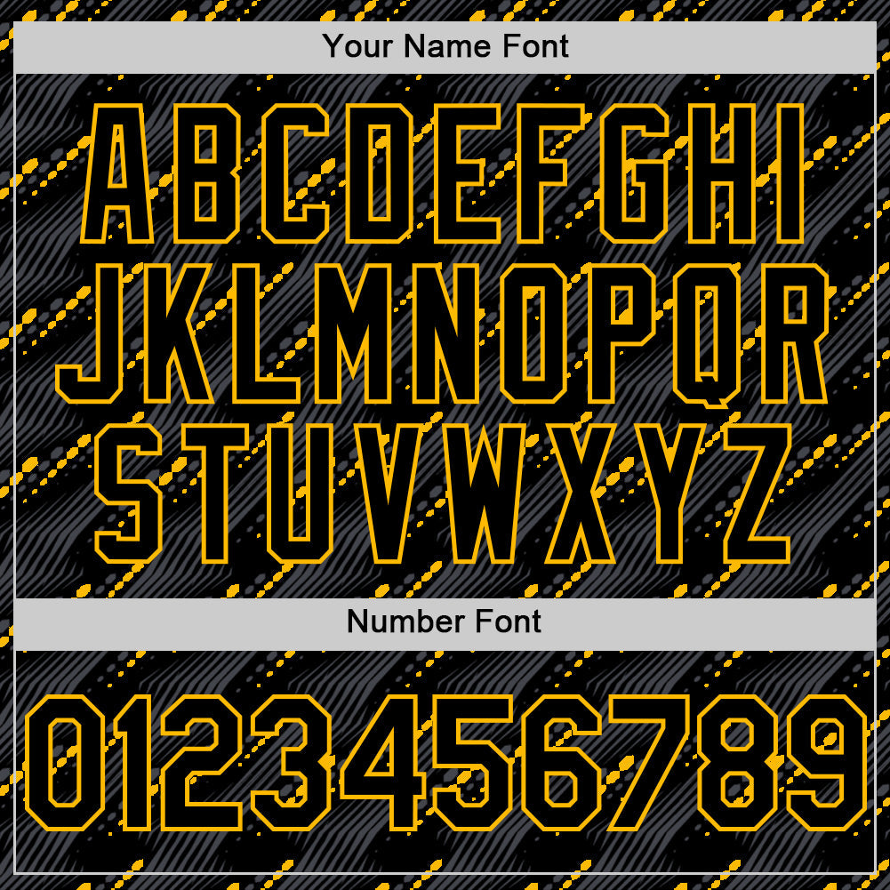 Custom Black Gold 3D Pattern Design Slant Lines Authentic Baseball Jersey - Sky-Custom