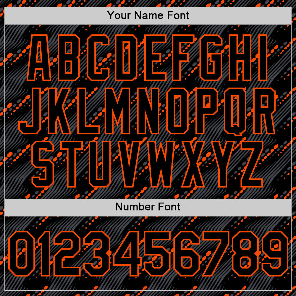 Custom Black Orange 3D Pattern Design Slant Lines Authentic Baseball Jersey - Sky-Custom