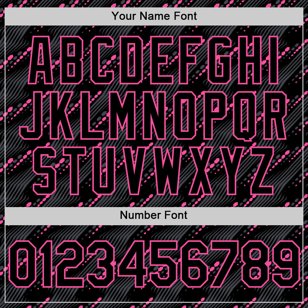 Custom Black Pink 3D Pattern Design Slant Lines Authentic Baseball Jersey - Sky-Custom