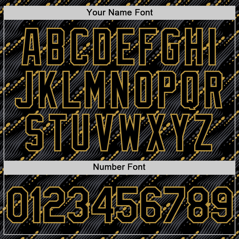 Custom Black Old Gold 3D Pattern Design Slant Lines Authentic Baseball Jersey - Sky-Custom