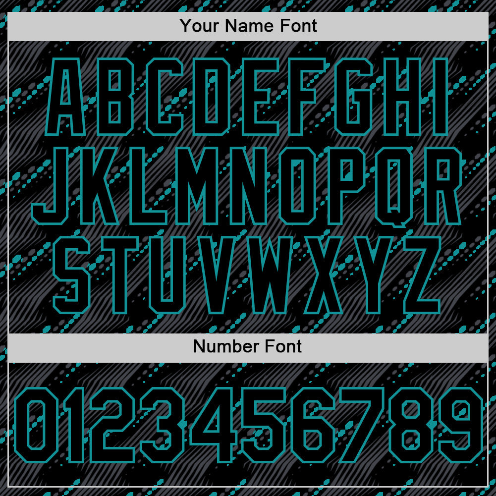 Custom Black Teal 3D Pattern Design Slant Lines Authentic Baseball Jersey - Sky-Custom