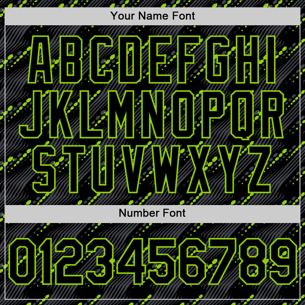 Custom Black Neon Green 3D Pattern Design Slant Lines Authentic Baseball Jersey - Sky-Custom