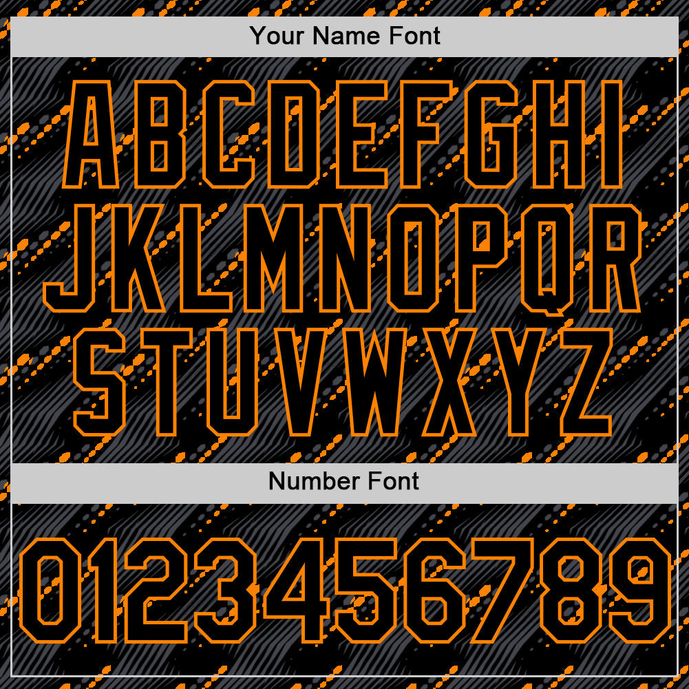 Custom Black Bay Orange 3D Pattern Design Slant Lines Authentic Baseball Jersey - Sky-Custom