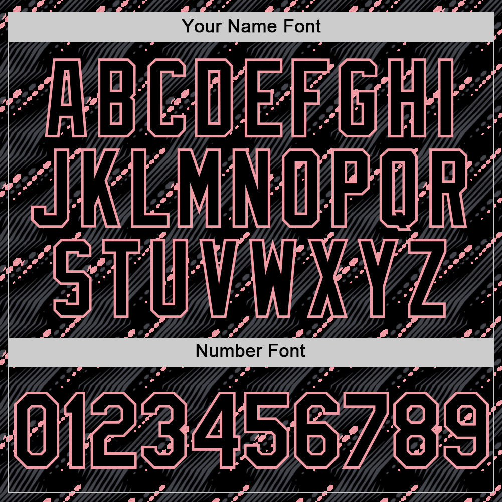 Custom Black Medium Pink 3D Pattern Design Slant Lines Authentic Baseball Jersey - Sky-Custom