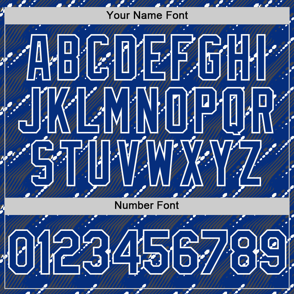 Custom Royal White 3D Pattern Design Slant Lines Authentic Baseball Jersey - Sky-Custom