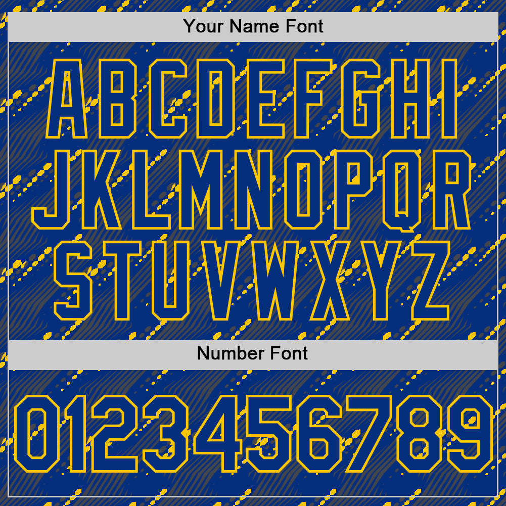 Custom Royal Yellow 3D Pattern Design Slant Lines Authentic Baseball Jersey - Sky-Custom