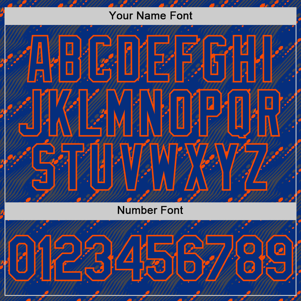 Custom Royal Orange 3D Pattern Design Slant Lines Authentic Baseball Jersey - Sky-Custom