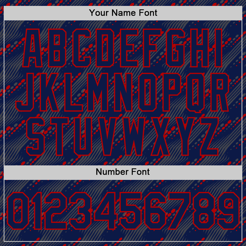 Custom Navy Red 3D Pattern Design Slant Lines Authentic Baseball Jersey - Sky-Custom