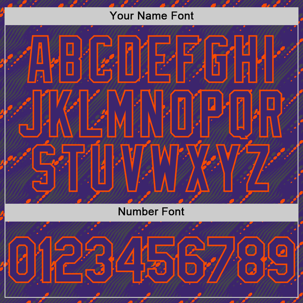 Custom Purple Orange 3D Pattern Design Slant Lines Authentic Baseball Jersey - Sky-Custom