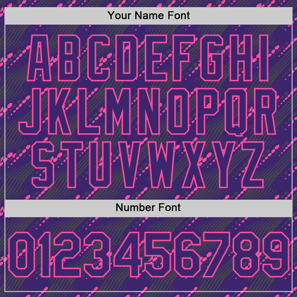 Custom Purple Pink 3D Pattern Design Slant Lines Authentic Baseball Jersey - Sky-Custom