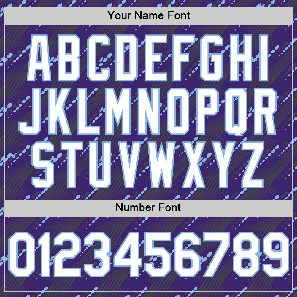 Custom Purple White-Light Blue 3D Pattern Design Slant Lines Authentic Baseball Jersey - Sky-Custom