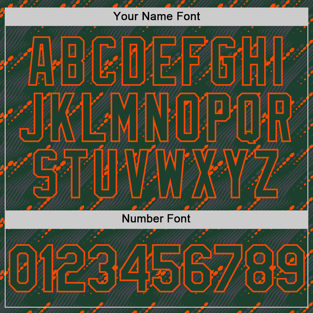 Custom Green Green-Orange 3D Pattern Design Slant Lines Authentic Baseball Jersey - Sky-Custom