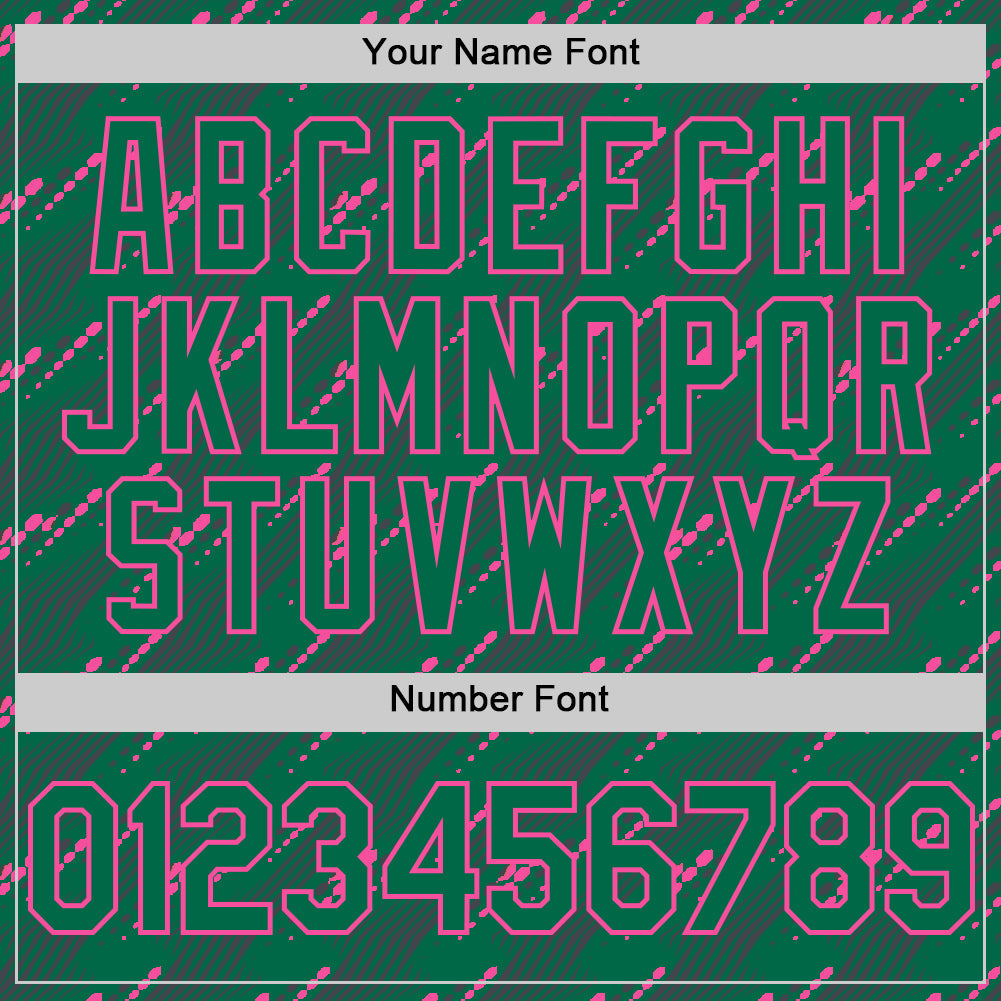Custom Kelly Green-Pink 3D Pattern Design Slant Lines Authentic Baseball Jersey - Sky-Custom
