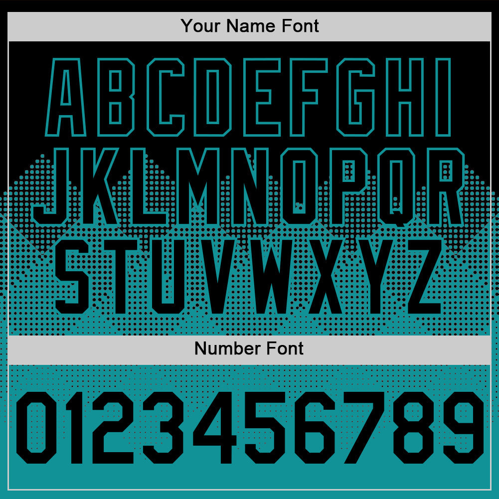 Custom Black Teal 3D Pattern Design Gradient Square Shapes Authentic Baseball Jersey - Sky-Custom