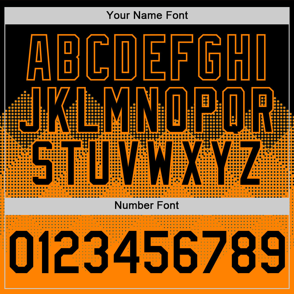 Custom Black Bay Orange 3D Pattern Design Gradient Square Shapes Authentic Baseball Jersey - Sky-Custom