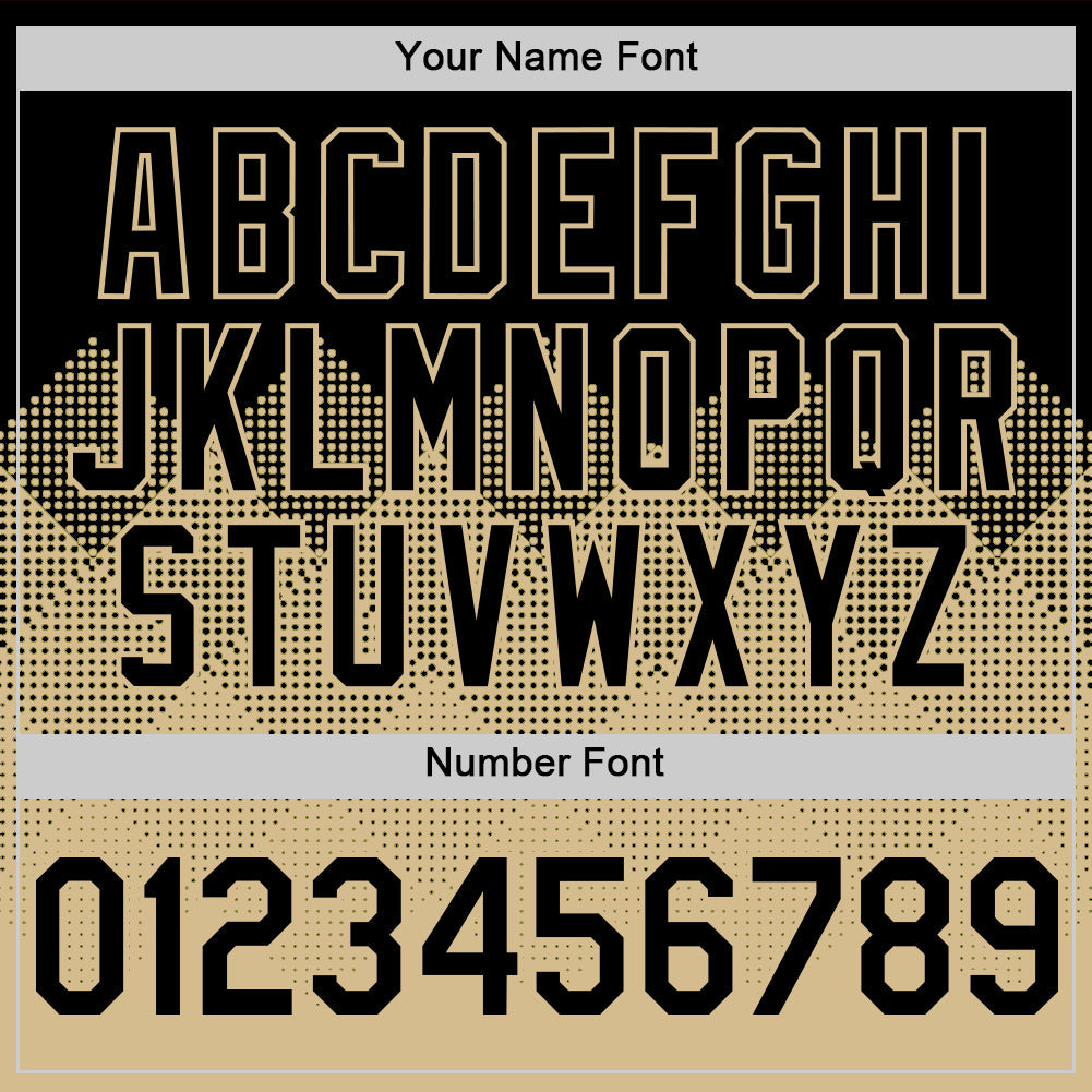 Custom Black Vegas Gold 3D Pattern Design Gradient Square Shapes Authentic Baseball Jersey - Sky-Custom