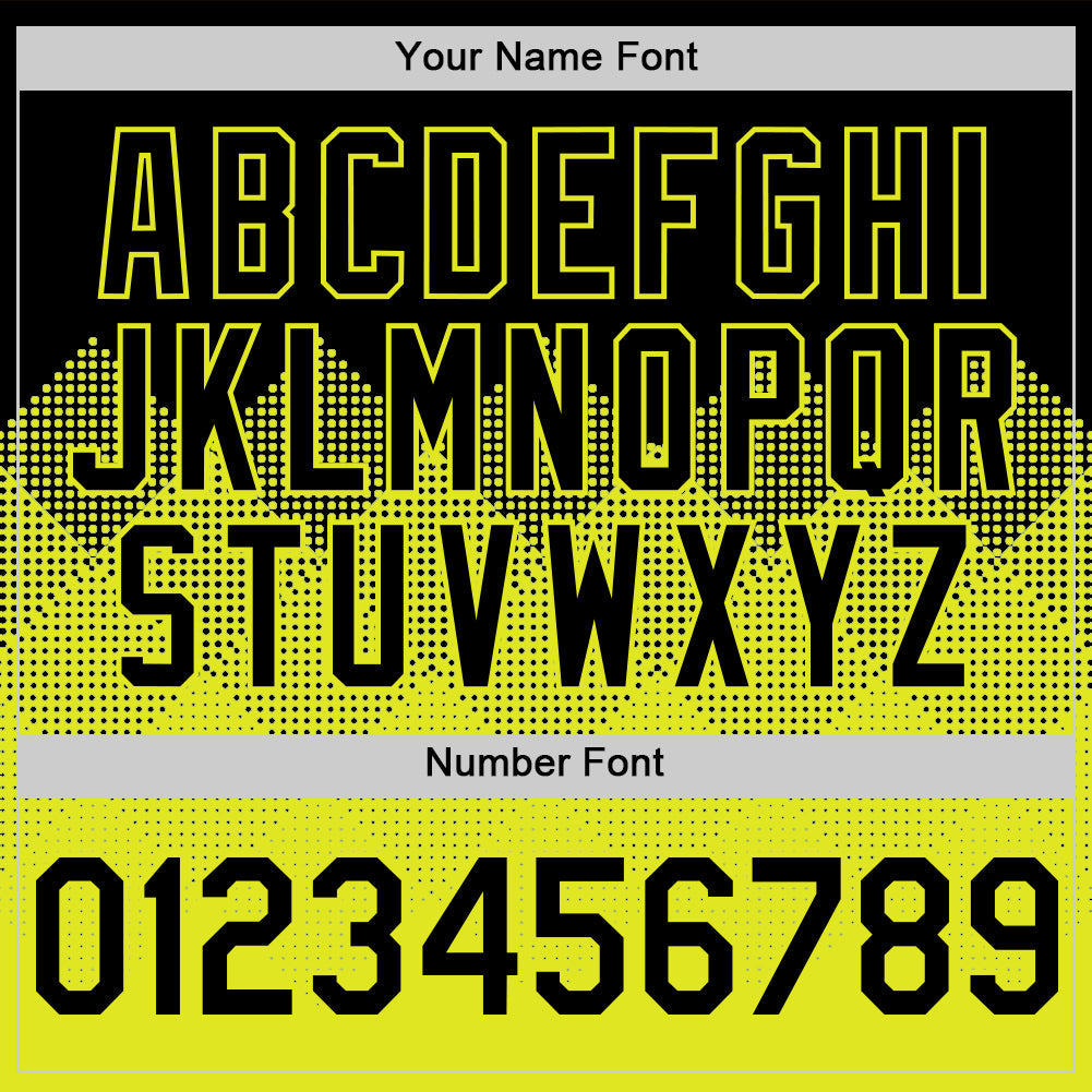 Custom Black Neon Yellow 3D Pattern Design Gradient Square Shapes Authentic Baseball Jersey - Sky-Custom