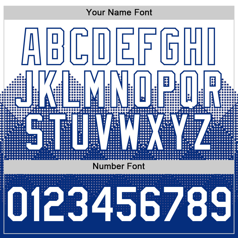 Custom White Royal 3D Pattern Design Gradient Square Shapes Authentic Baseball Jersey - Sky-Custom