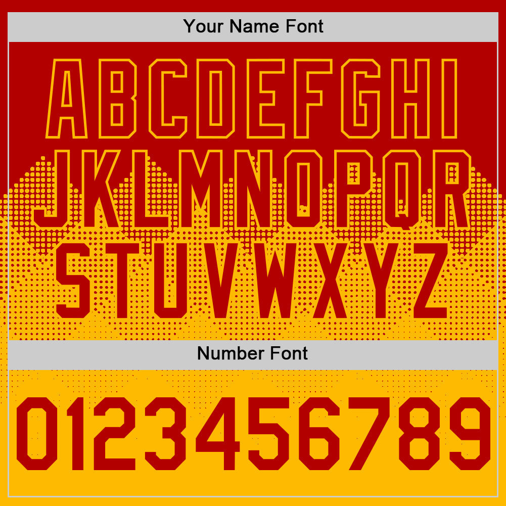 Custom Red Gold 3D Pattern Design Gradient Square Shapes Authentic Baseball Jersey - Sky-Custom