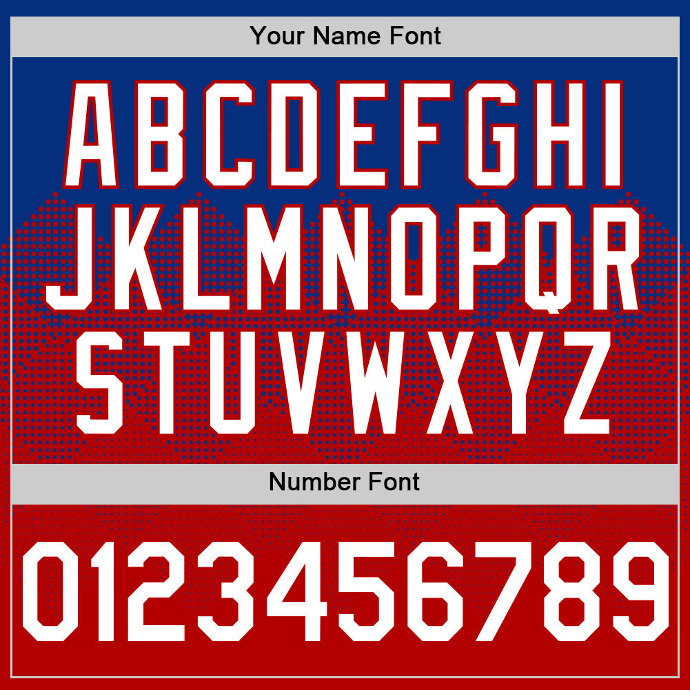 Custom Royal White-Red 3D Pattern Design Gradient Square Shapes Authentic Baseball Jersey - Sky-Custom