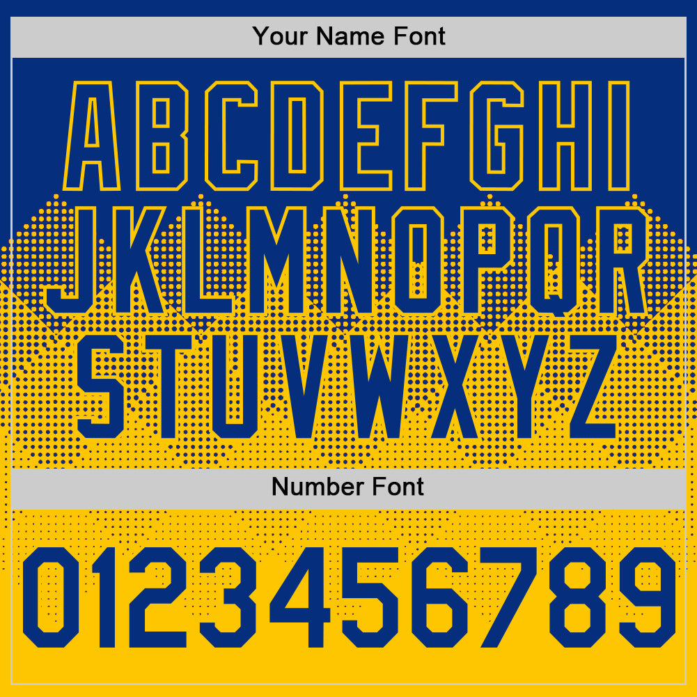 Custom Royal Yellow 3D Pattern Design Gradient Square Shapes Authentic Baseball Jersey - Sky-Custom