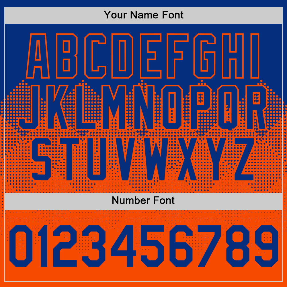 Custom Royal Orange 3D Pattern Design Gradient Square Shapes Authentic Baseball Jersey - Sky-Custom