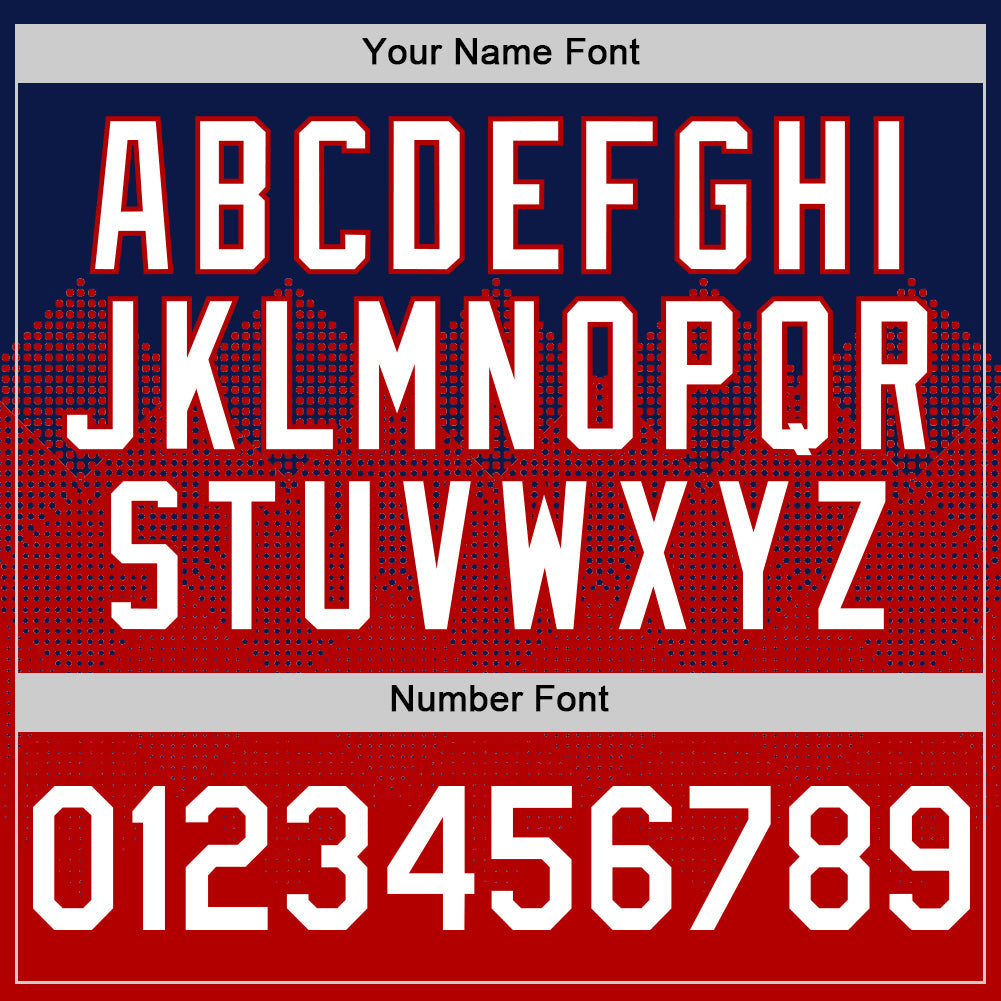 Custom Navy White-Red 3D Pattern Design Gradient Square Shapes Authentic Baseball Jersey - Sky-Custom