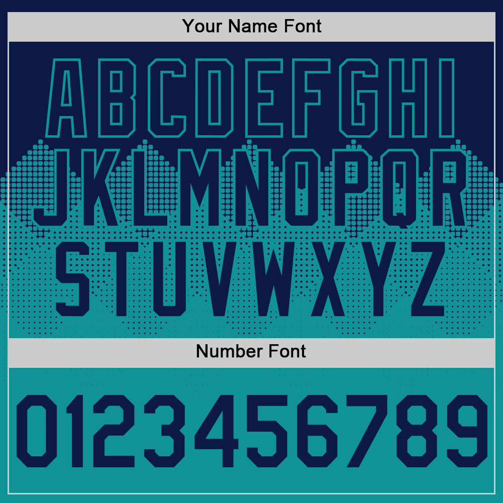 Custom Navy Teal 3D Pattern Design Gradient Square Shapes Authentic Baseball Jersey - Sky-Custom