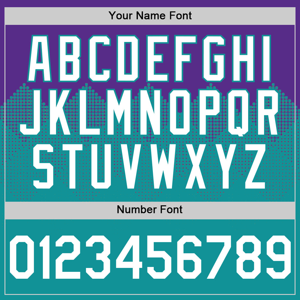 Custom Purple White-Teal 3D Pattern Design Gradient Square Shapes Authentic Baseball Jersey - Sky-Custom