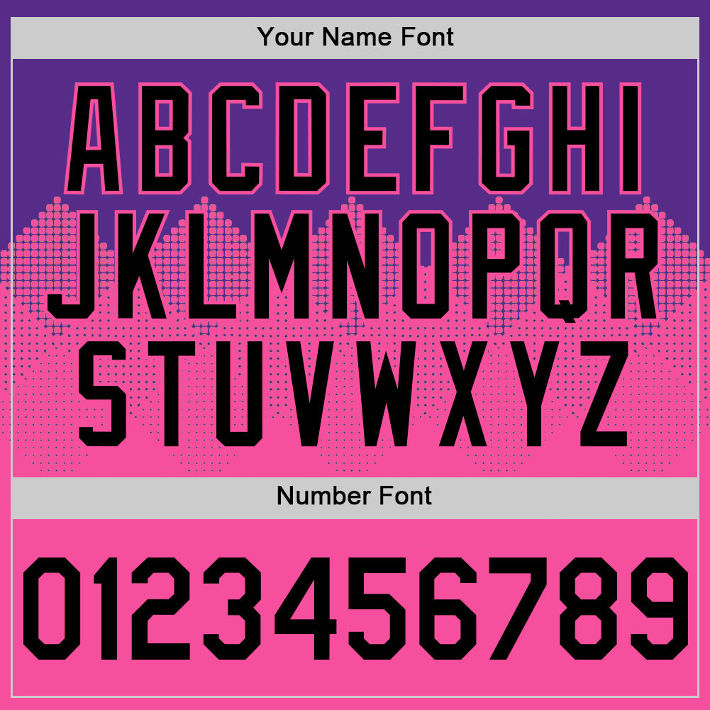 Custom Purple Black-Pink 3D Pattern Design Gradient Square Shapes Authentic Baseball Jersey - Sky-Custom