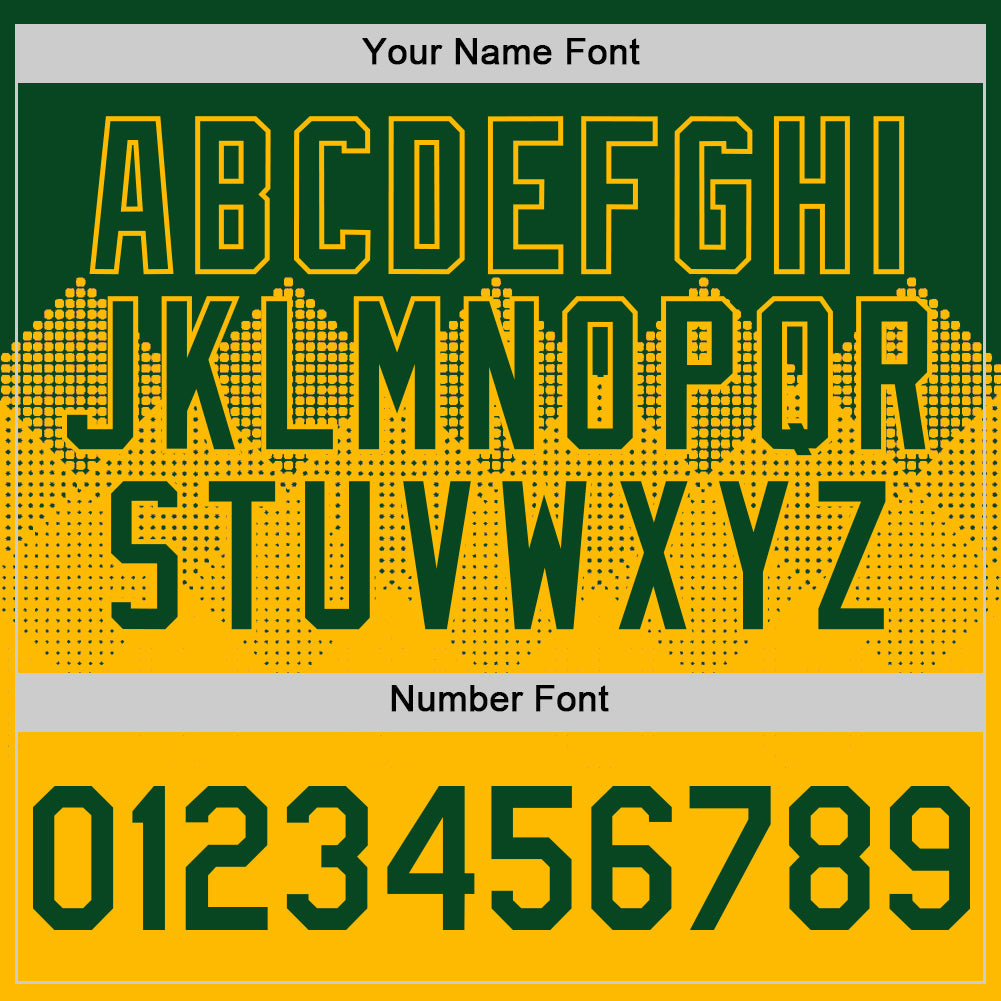 Custom Green Gold 3D Pattern Design Gradient Square Shapes Authentic Baseball Jersey - Sky-Custom